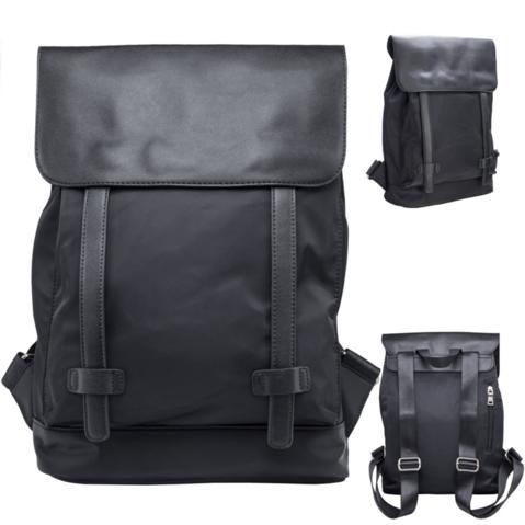 Рюкзак ACTION, молодежный,  размер 40х30х10 см, нейлон+иск.кожа, черный