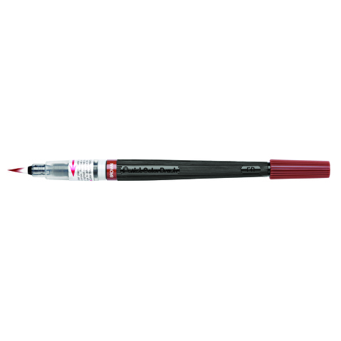 Кисть с краской PENTEL XGFL-106 Colour Brush, цвет коричневый, блистер