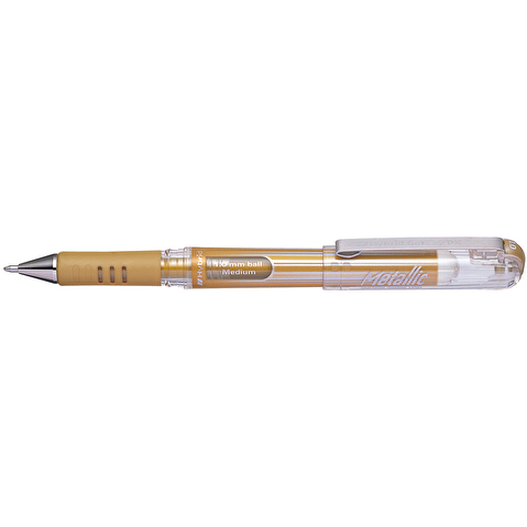 Ручка гелевая PENTEL K230-X Hybrid Gel Grip DX, резиновый упор, 1.0мм, золотистая