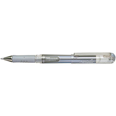 Ручка гелевая PENTEL K230-Z Hybrid Gel Grip DX, резиновый упор, 1.0мм, серебристая