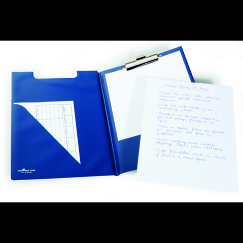 Папка-планшет DURABLE  А4, картон в ПВХ, 2 кармана, синяя (2355-06)