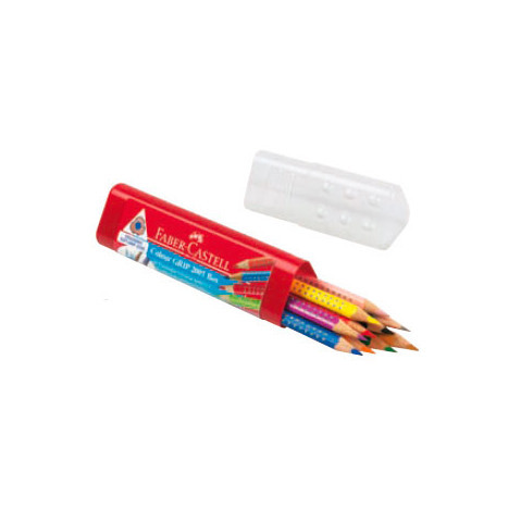 Набор цветных карандашей FABER-CASTELL GRIP 2001, 10цв, корпус трехгранный, в пластмассовой тубе